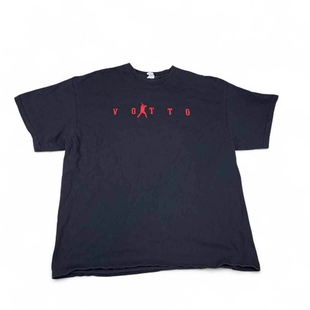 Delta Pro Weight Votto Graphic Mens 2XL Black Cotton Baseball Tee Vintage